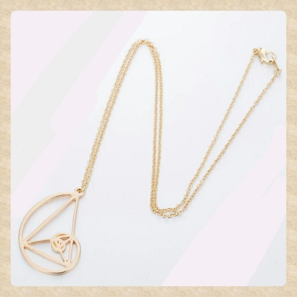 Fibonacci Spiral Gold or Silvertone Pendant